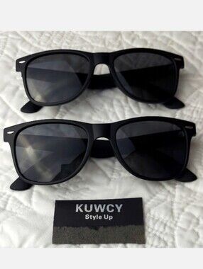 *🆕 KUWCY Style Up Polarized Men's Black Lightweight Sunglasses, Set Of 2, NEW